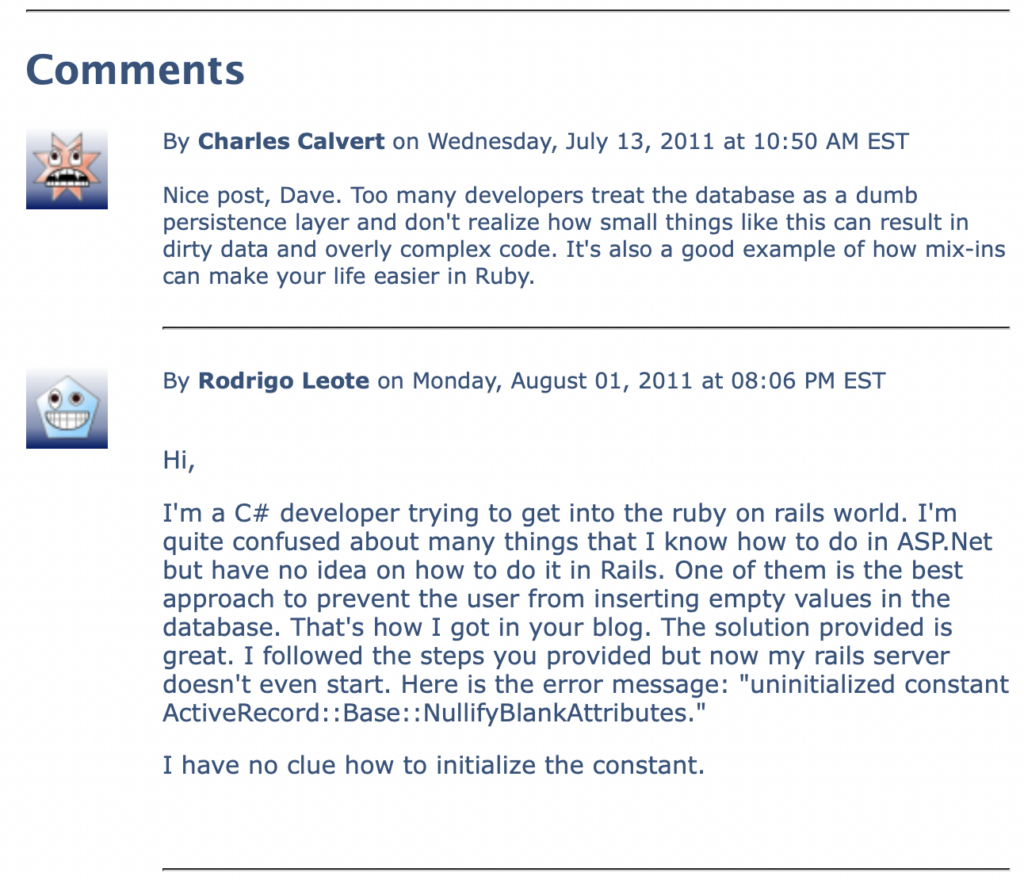 First Batch of comments...