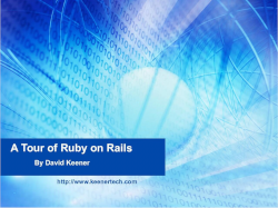 A Tour of Ruby on Rails