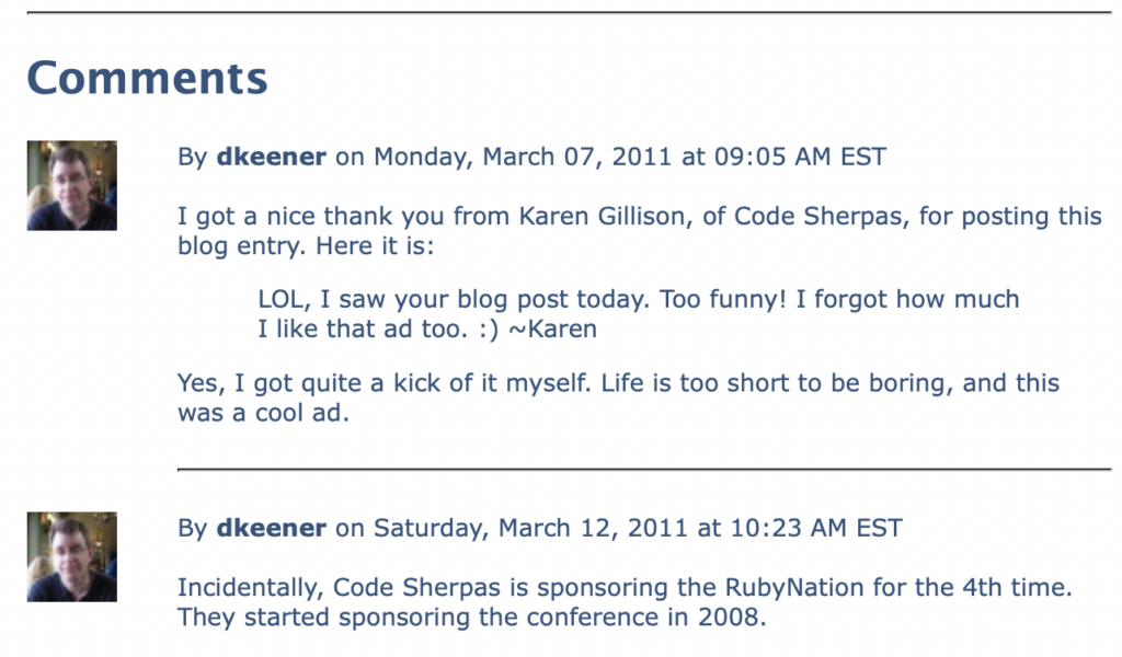 A Batch of comments...